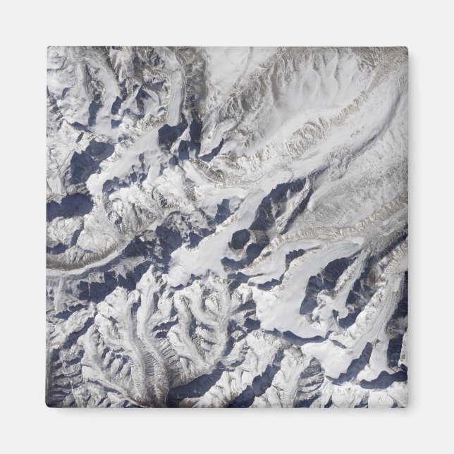 Satellite view of a Himalayan glacier Magnet (Front)