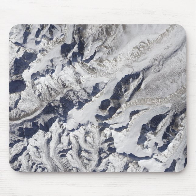 Satellite view of a Himalayan glacier Mouse Pad (Front)