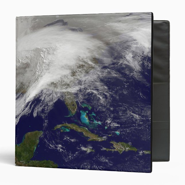 Satellite view of a massive winter storm 3 ring binder (Front/Inside)