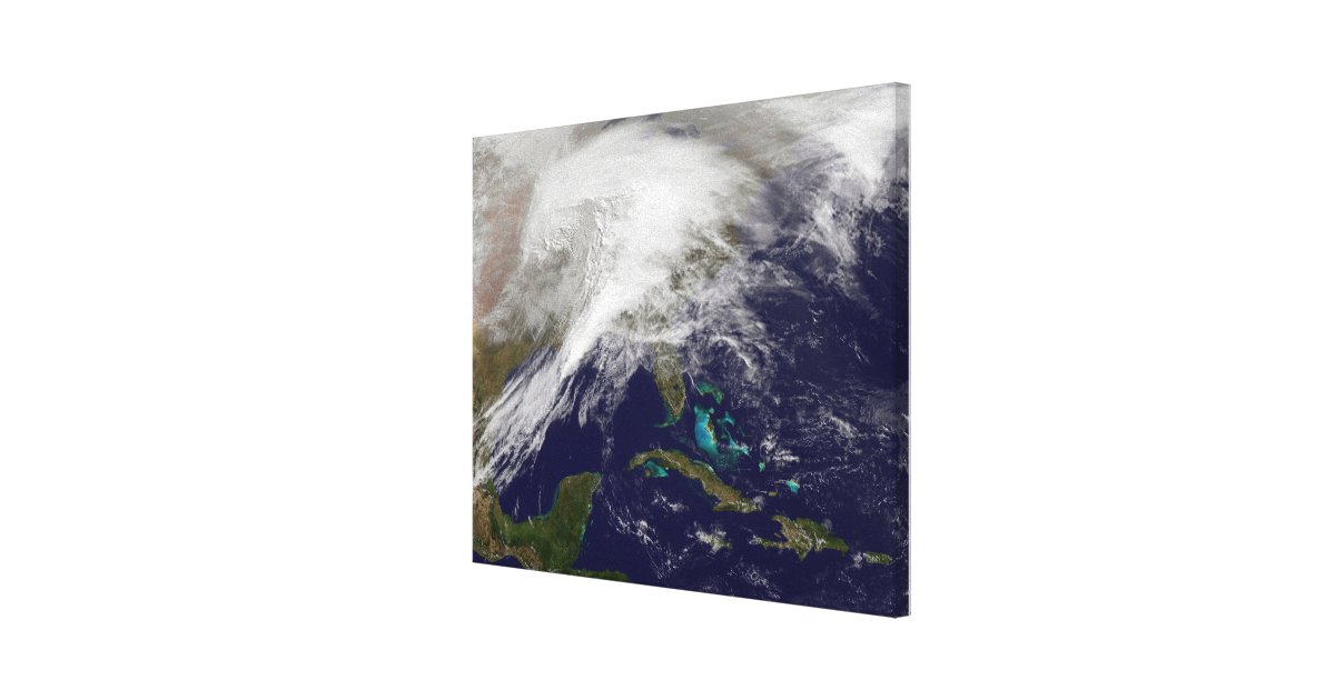 Satellite View Of A Massive Winter Storm Canvas Print Zazzle Com