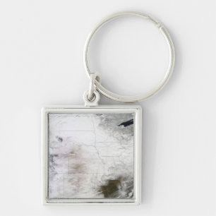 Satellite view of a massive winter storm over U Keychain