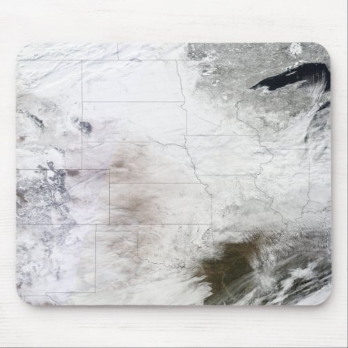 Satellite view of a massive winter storm over U Mouse Pad