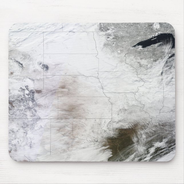 Satellite view of a massive winter storm over U Mouse Pad (Front)
