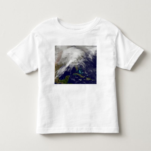 Satellite view of a massive winter storm toddler t-shirt (Front)