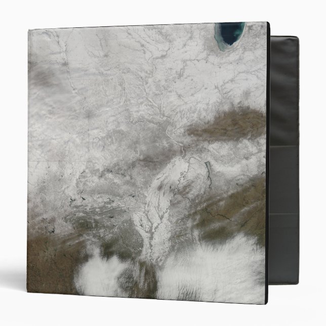 Satellite view of a severe winter storm 3 ring binder (Front/Inside)