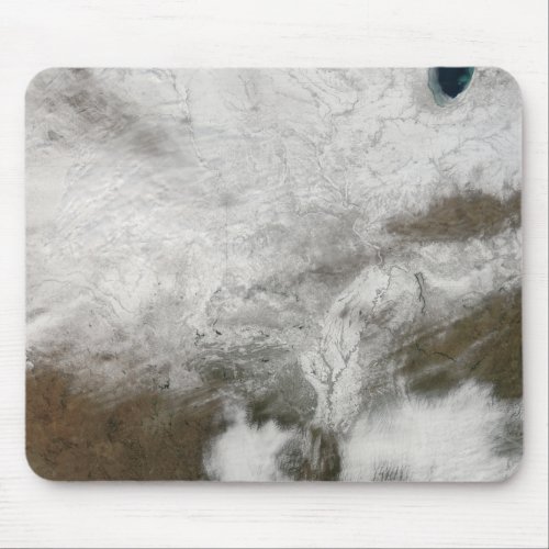 Satellite view of a severe winter storm mouse pad