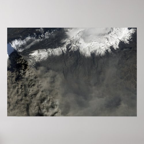 Satellite view of an ash plume 2 poster