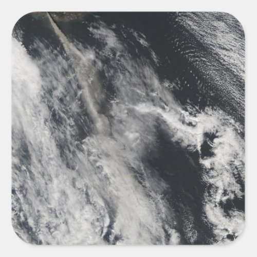Satellite view of an ash plume 2 square sticker