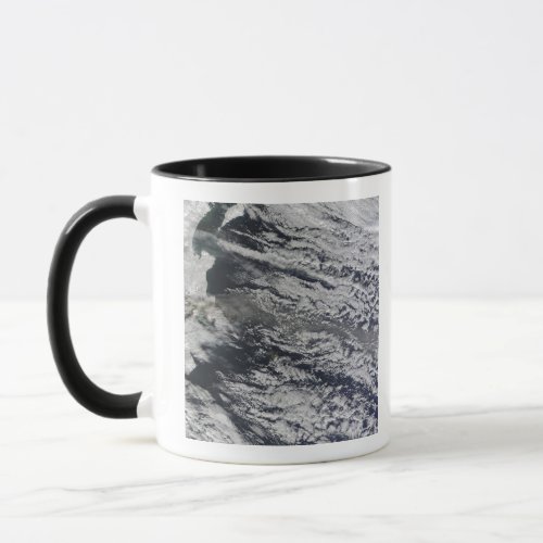 Satellite view of an ash plume 3 mug