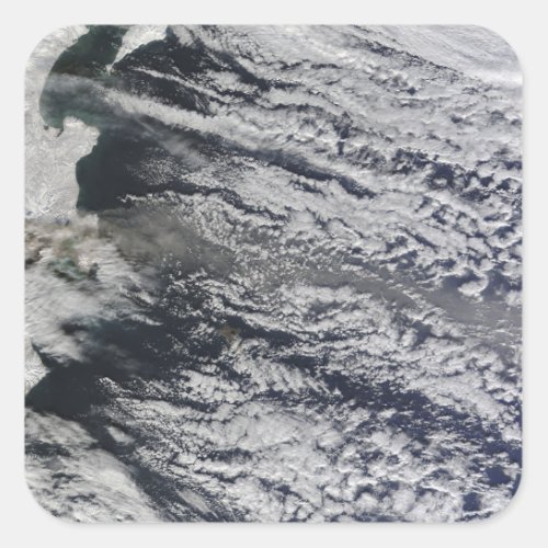 Satellite view of an ash plume 3 square sticker
