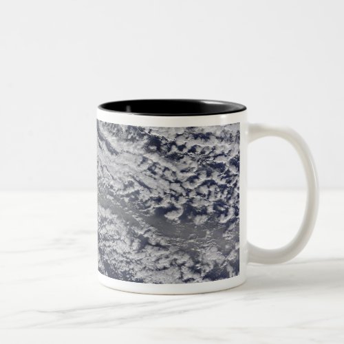 Satellite view of an ash plume 3 Two_Tone coffee mug