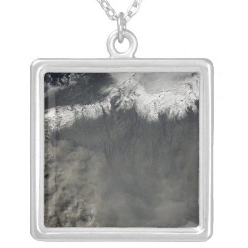 Satellite view of an ash plume 4 silver plated necklace