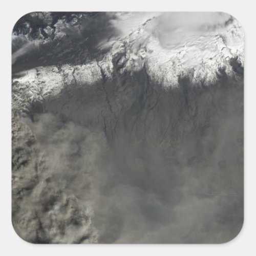 Satellite view of an ash plume 4 square sticker