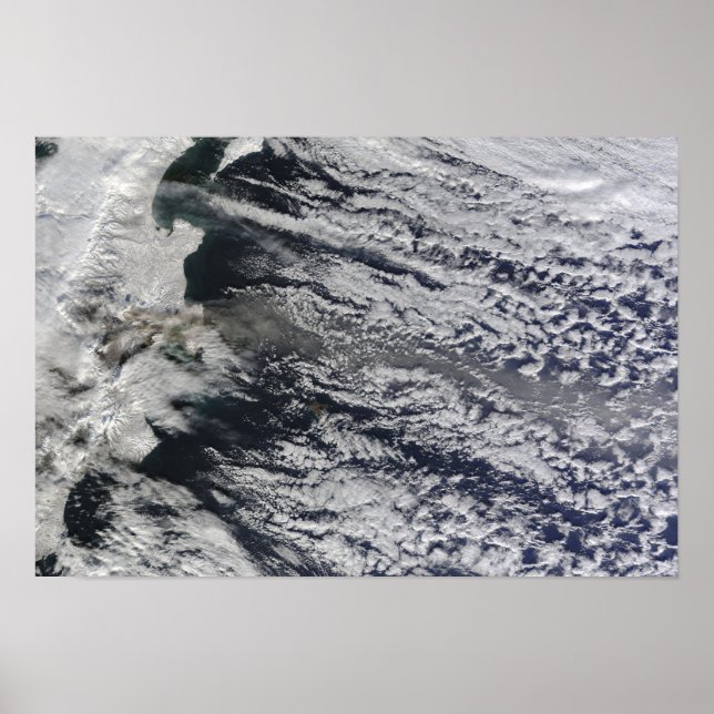 Satellite view of an ash plume poster (Front)