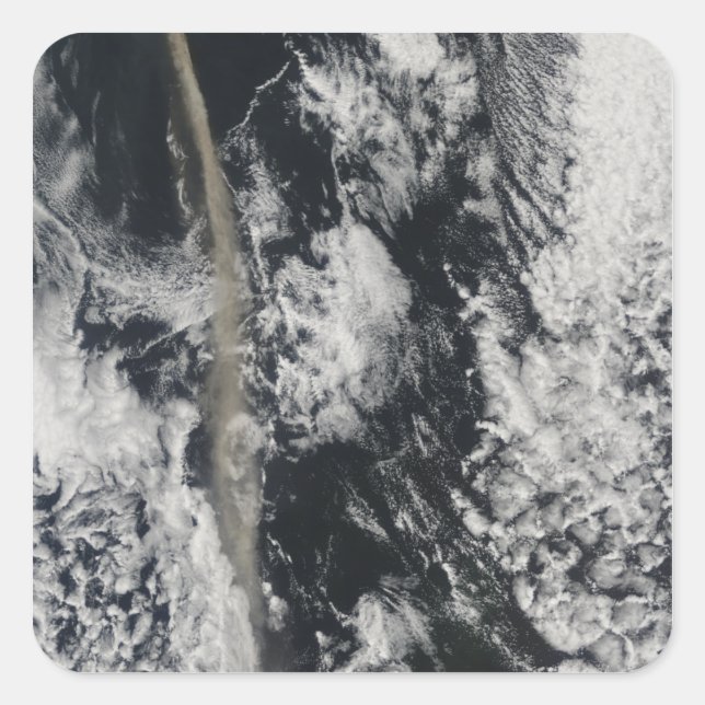 Satellite view of an ash plume square sticker (Front)