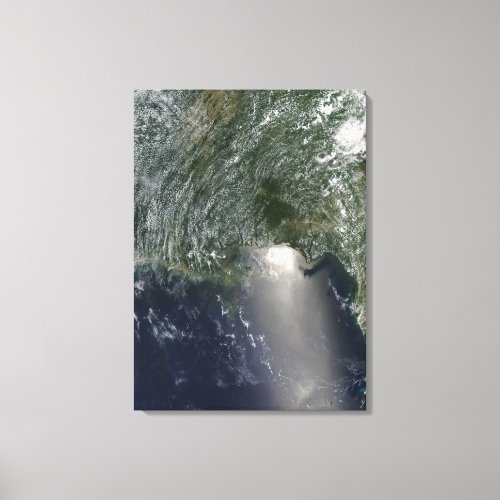 Satellite view of an oil spill canvas print