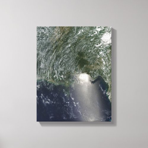 Satellite view of an oil spill canvas print