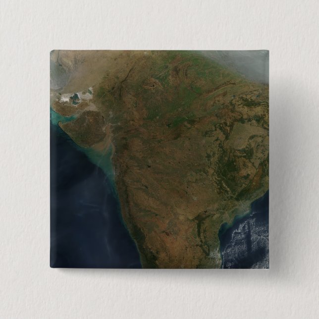 Satellite view of Central India Pinback Button (Front)