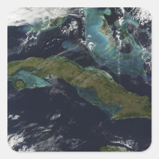 Satellite view of Cuba Square Sticker (Front)