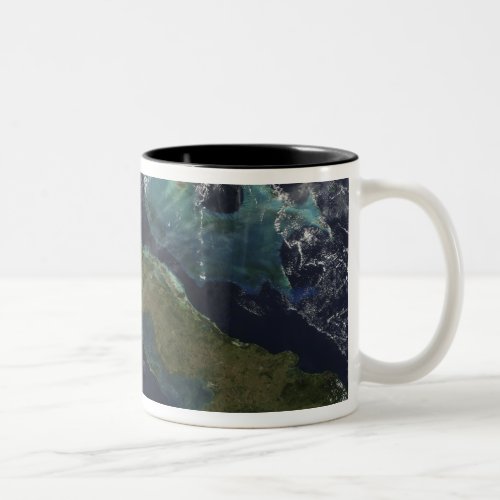 Satellite view of Cuba Two_Tone Coffee Mug