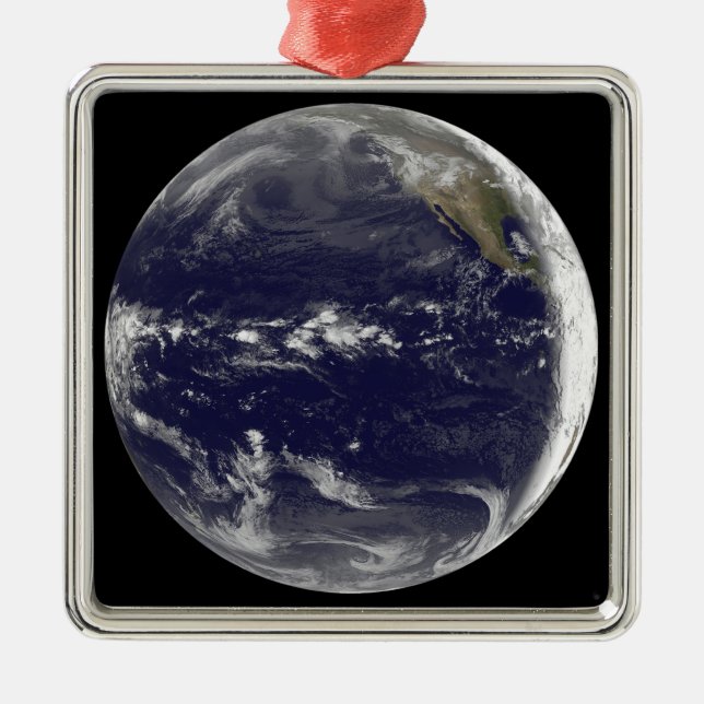 Satellite view of Earth Metal Ornament (Front)