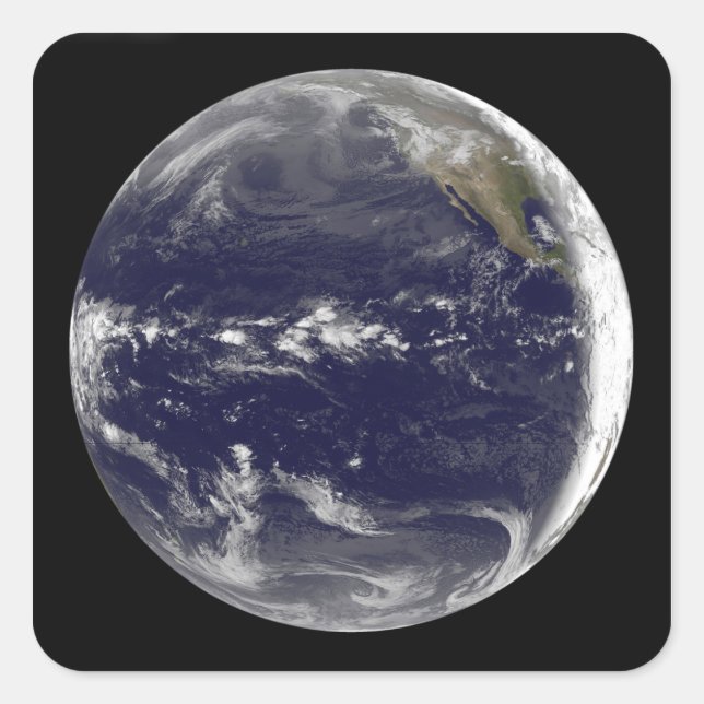 Satellite view of Earth Square Sticker (Front)