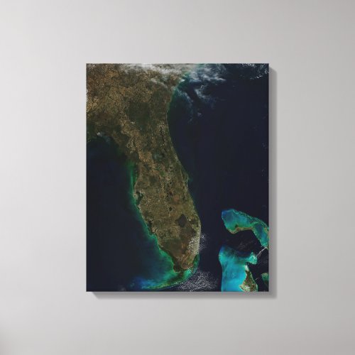 Satellite View Of Florida Canvas Print