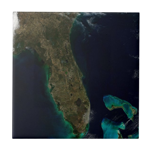 Satellite View Of Florida. Ceramic Tile (Front)