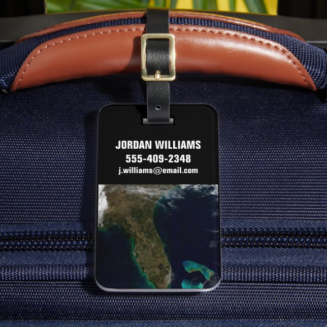 Satellite View Of Florida. Luggage Tag (Front Insitu 2)