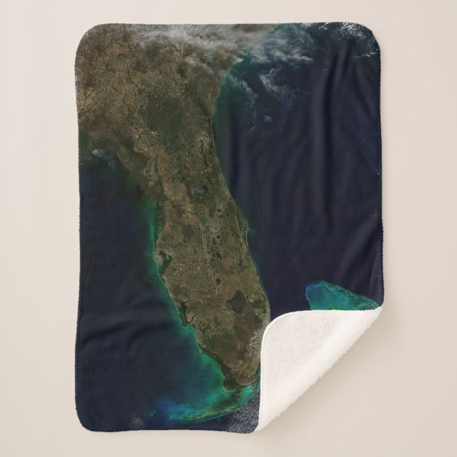 Satellite View Of Florida. Sherpa Blanket (Front)