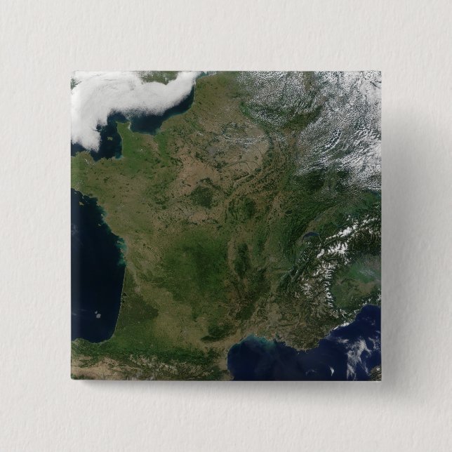 Satellite view of France Pinback Button (Front)