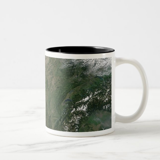 Satellite view of France Two-Tone Coffee Mug (Right)