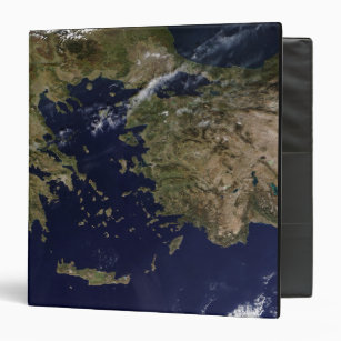 Satellite view of Greece and Turkey 3 Ring Binder