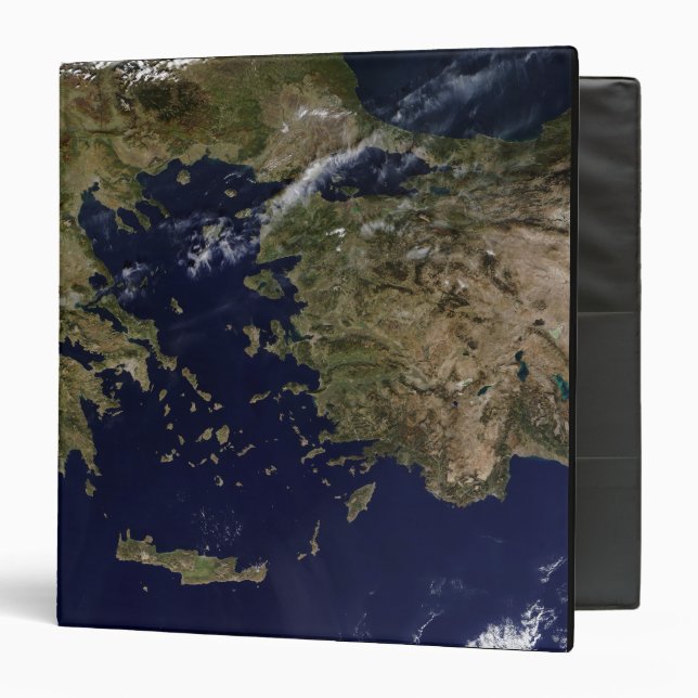 Satellite view of Greece and Turkey 3 Ring Binder (Front/Inside)