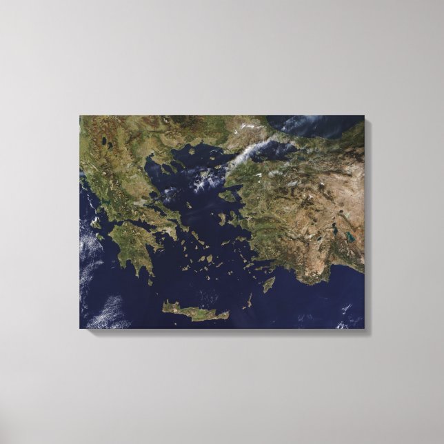 Satellite view of Greece and Turkey Canvas Print (Front)