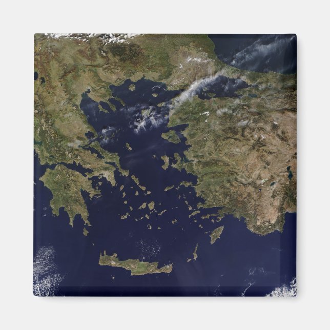 Satellite view of Greece and Turkey Magnet (Front)
