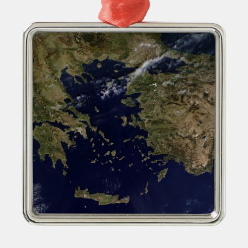 Satellite view of Greece and Turkey Metal Ornament
