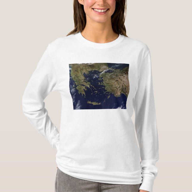 Satellite view of Greece and Turkey T-Shirt (Front)