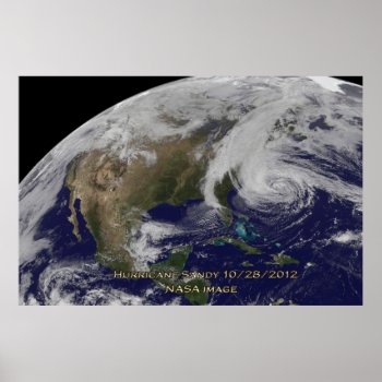 Satellite View Of Hurricane Sandy 60x40 Poster by galaxyofstars at Zazzle
