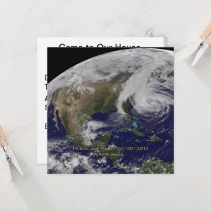 Satellite View of Hurricane Sandy Housewarming Invitation