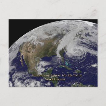 Satellite View Of Hurricane Sandy Postcard by galaxyofstars at Zazzle
