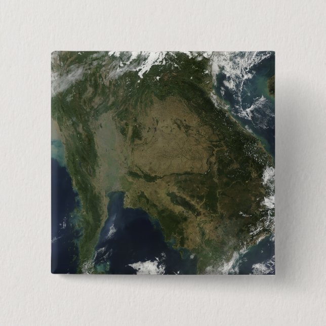 Satellite view of Indochina Pinback Button (Front)