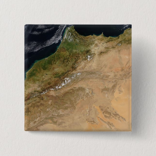 Satellite view of Morocco Button (Front)