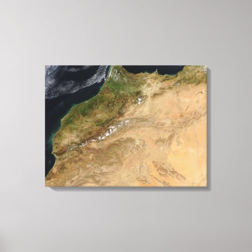 Satellite view of Morocco Canvas Print