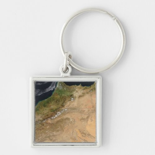 Satellite view of Morocco Keychain