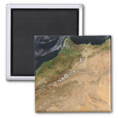 Satellite view of Morocco Magnet