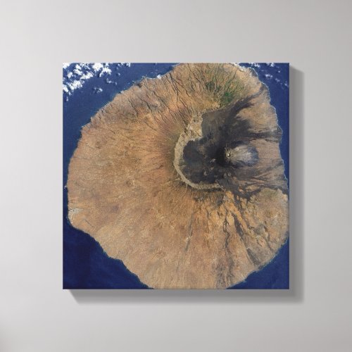 Satellite view of Mount Fogo Canvas Print