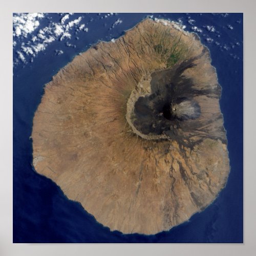 Satellite view of Mount Fogo Poster