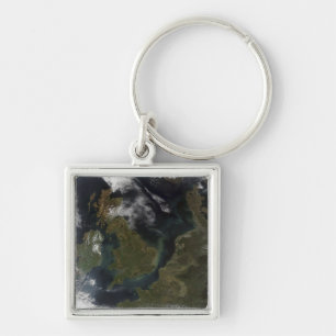 Satellite view of Northern Europe Keychain