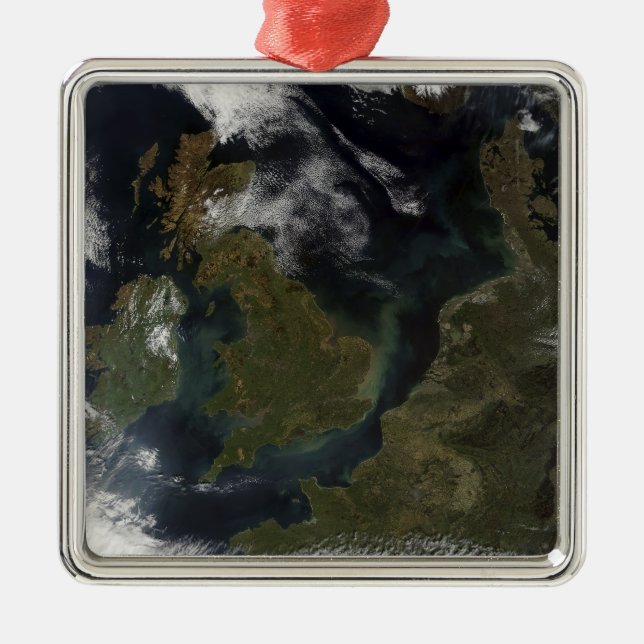 Satellite view of Northern Europe Metal Ornament (Front)
